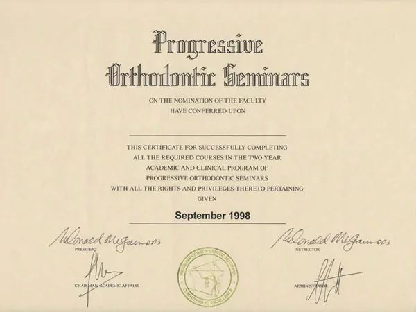 acreditaciones clinica ODC progressive orthodontic Seminars